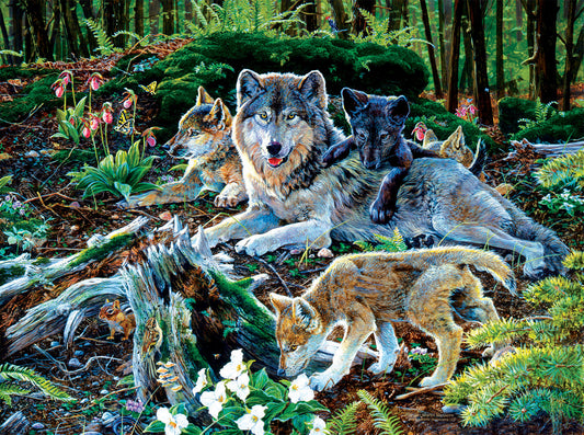 Forest Wolf Family - 500 Piece Jigsaw Puzzle