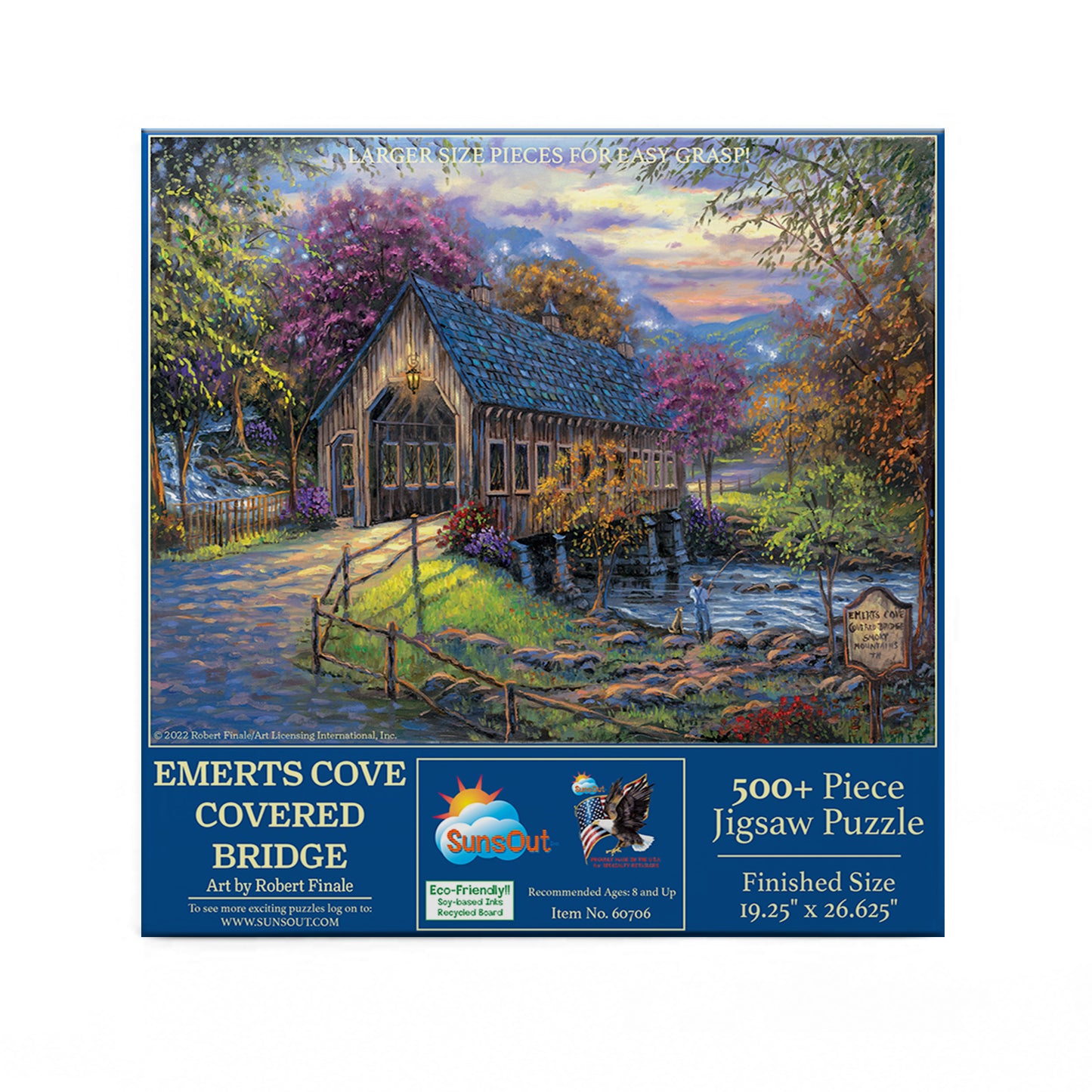 Emerts Cove Covered Bridge - 500 Large Piece Jigsaw Puzzle
