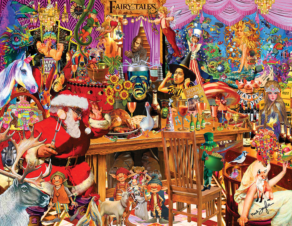 Fairy Tale Collage - 1000 Large Piece Jigsaw Puzzle