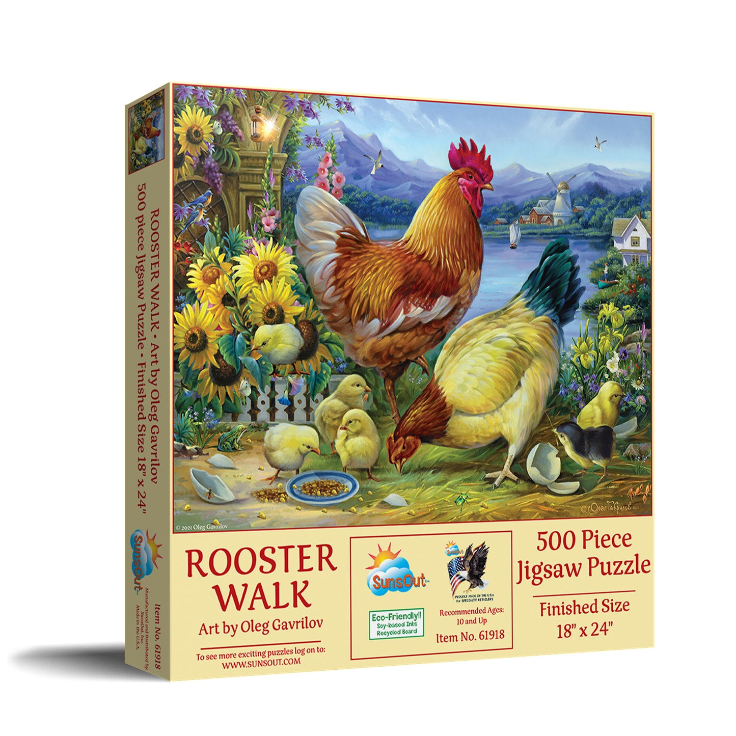 Rooster Walk - 500 Piece Jigsaw Puzzle