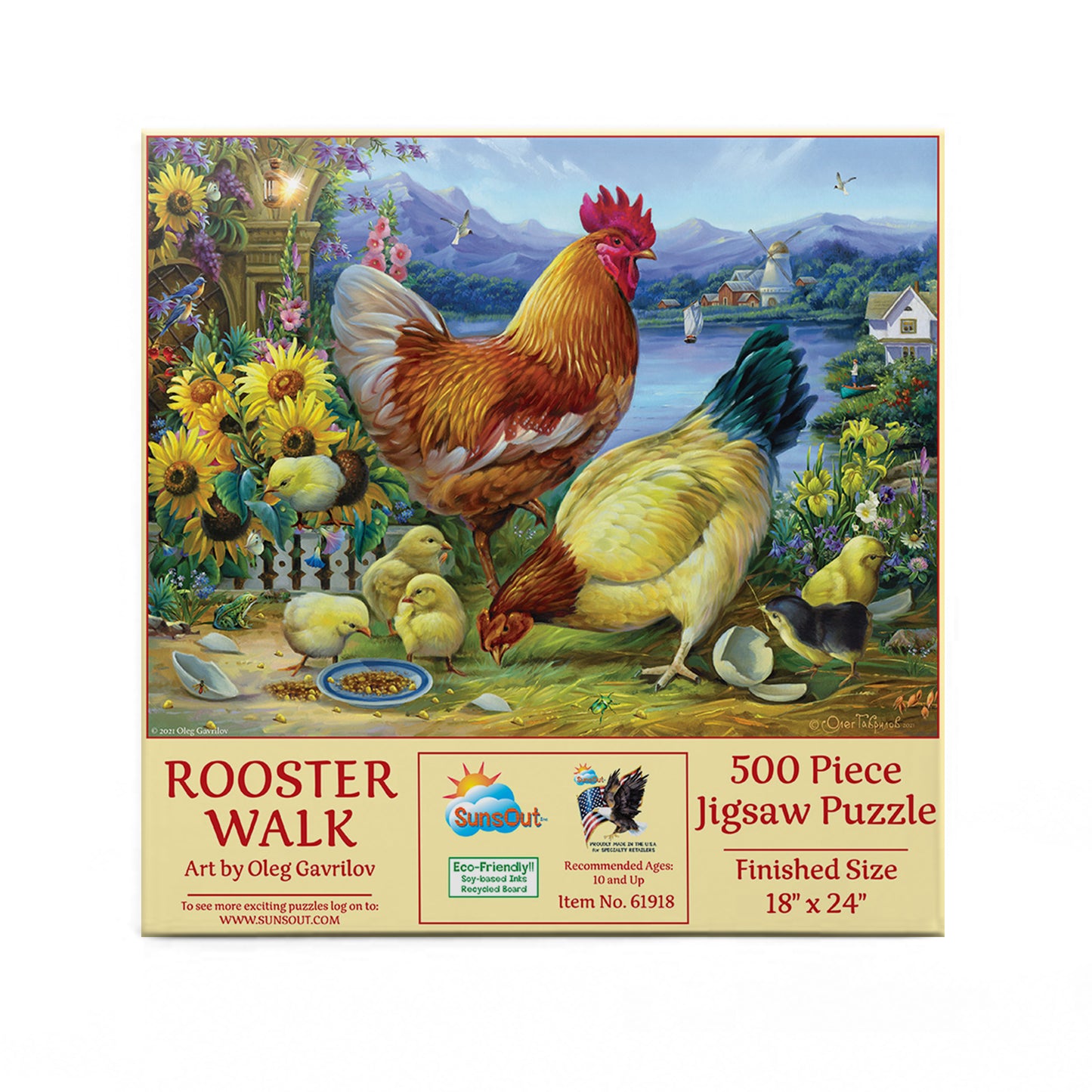 Rooster Walk - 500 Piece Jigsaw Puzzle