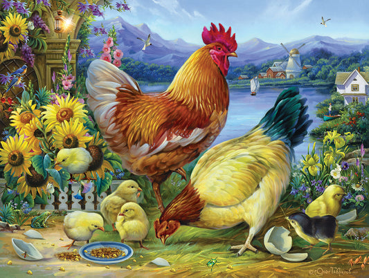 Rooster Walk - 500 Piece Jigsaw Puzzle