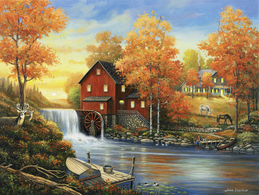 Sunset at the Old Mill - 500 Piece Jigsaw Puzzle