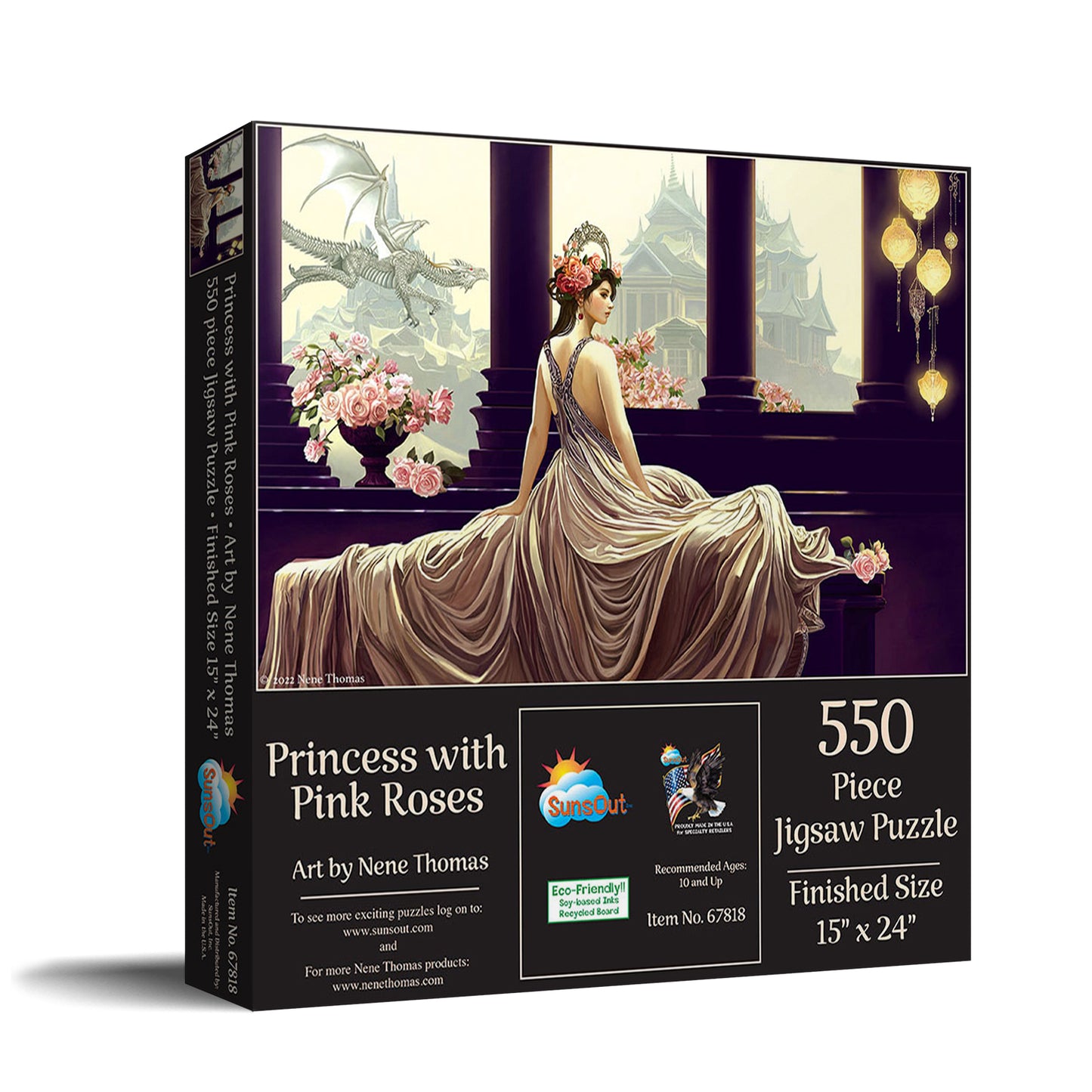 Princess with Pink Roses 550 - 550 Piece Jigsaw Puzzle