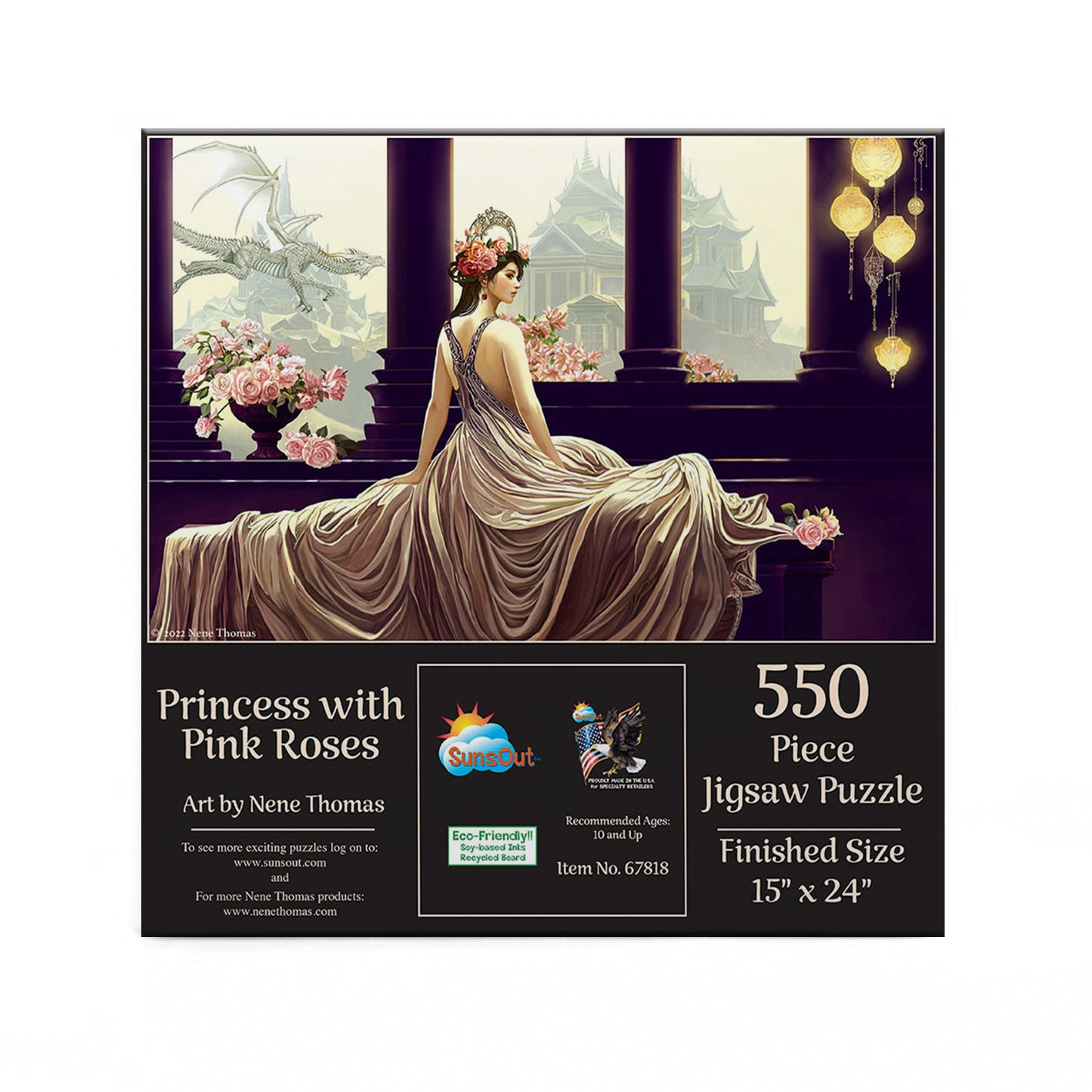 Princess with Pink Roses 550 - 550 Piece Jigsaw Puzzle