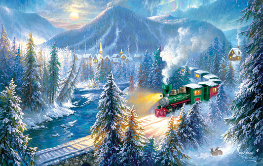 Mountain Christmas Train - 500 Piece Jigsaw Puzzle
