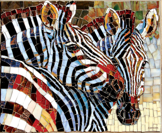 Stained Glass Zebras - 1000 Piece Jigsaw Puzzle