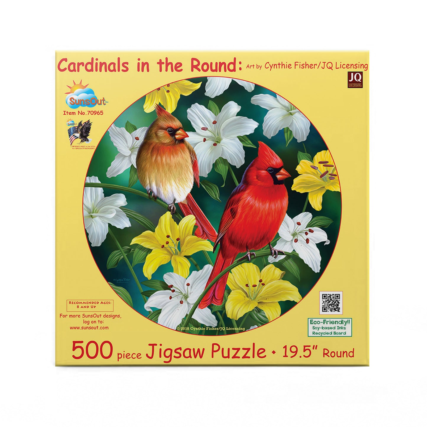 Cardinals in the Round - 500 Piece Jigsaw Puzzle