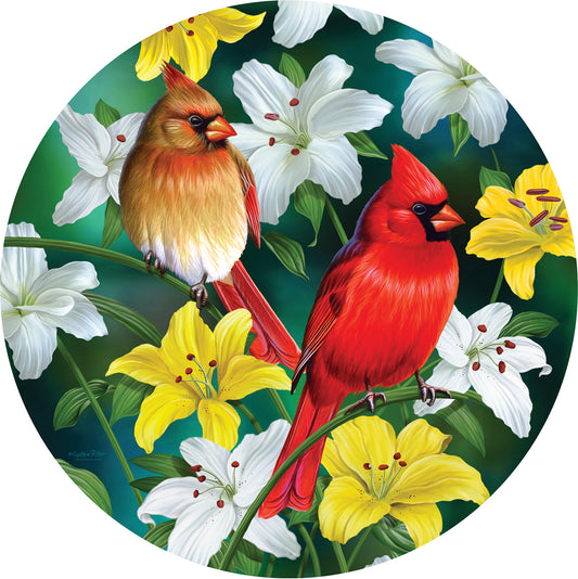 Cardinals in the Round - 500 Piece Jigsaw Puzzle