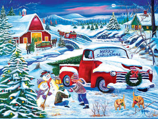 Snow Day at the Farm - 500 Piece Jigsaw Puzzle