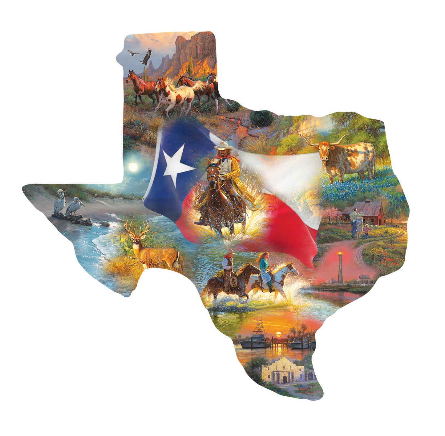 Images of Texas - Shaped 1000 Piece Jigsaw Puzzle