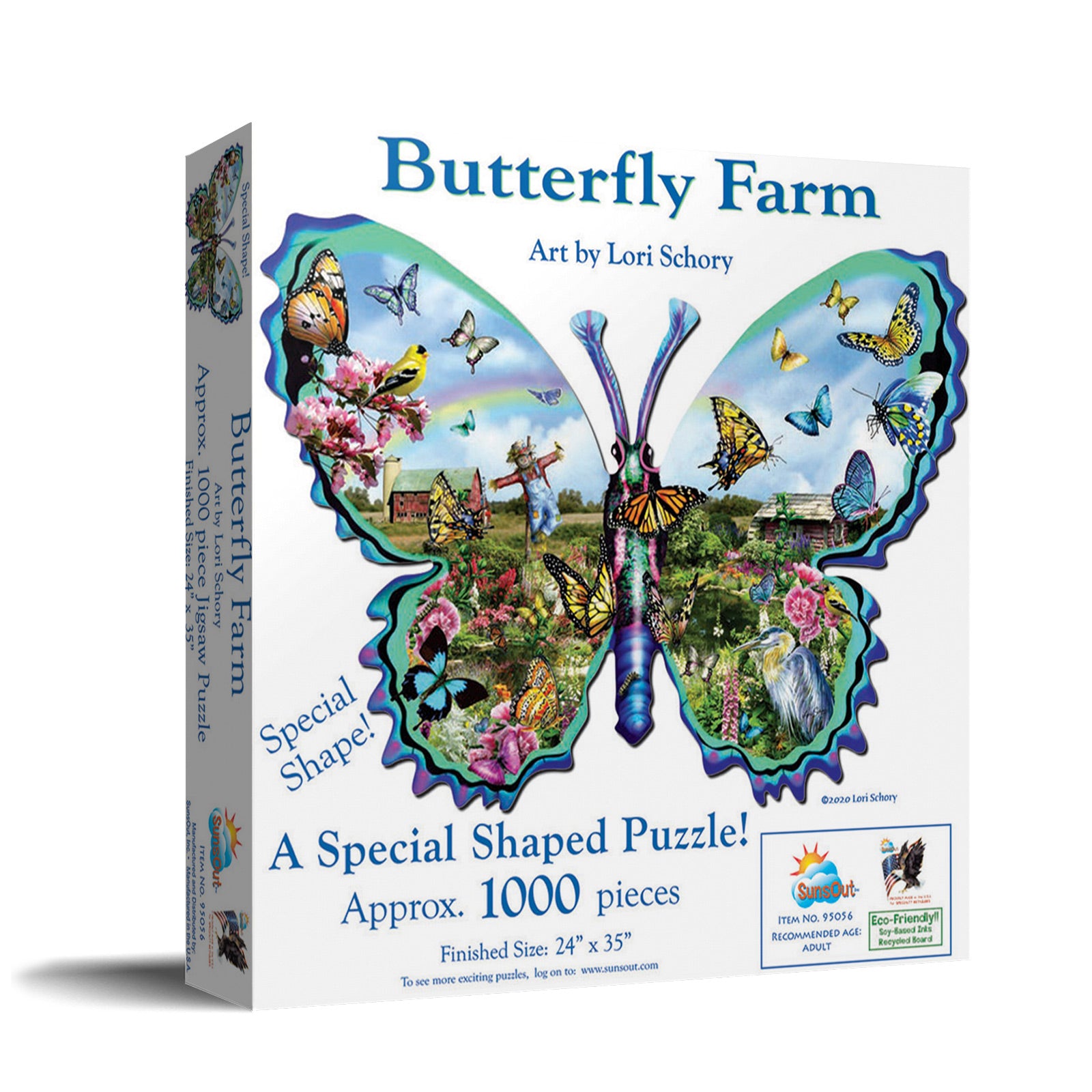 Butterfly Farm - Shaped 1000 Piece Jigsaw Puzzle