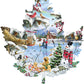 Winter on the Lake - Shaped 1000 Piece Jigsaw Puzzle