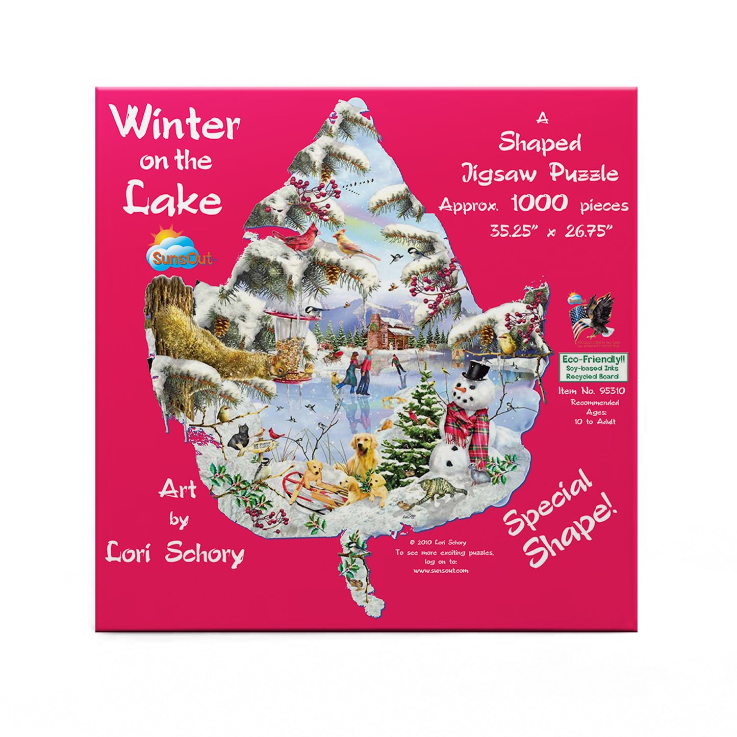 Winter on the Lake - Shaped 1000 Piece Jigsaw Puzzle
