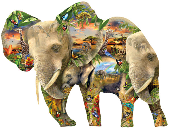 Ele-Phantastic - Shaped 1000 Piece Jigsaw Puzzle