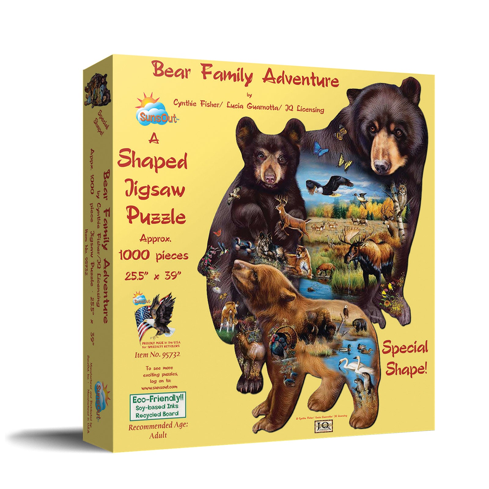 Bear Family Adventure - Shaped 1000 Piece Jigsaw Puzzle