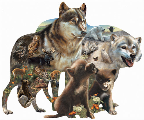 Wolf Pack - Shaped 1000 Piece Jigsaw Puzzle