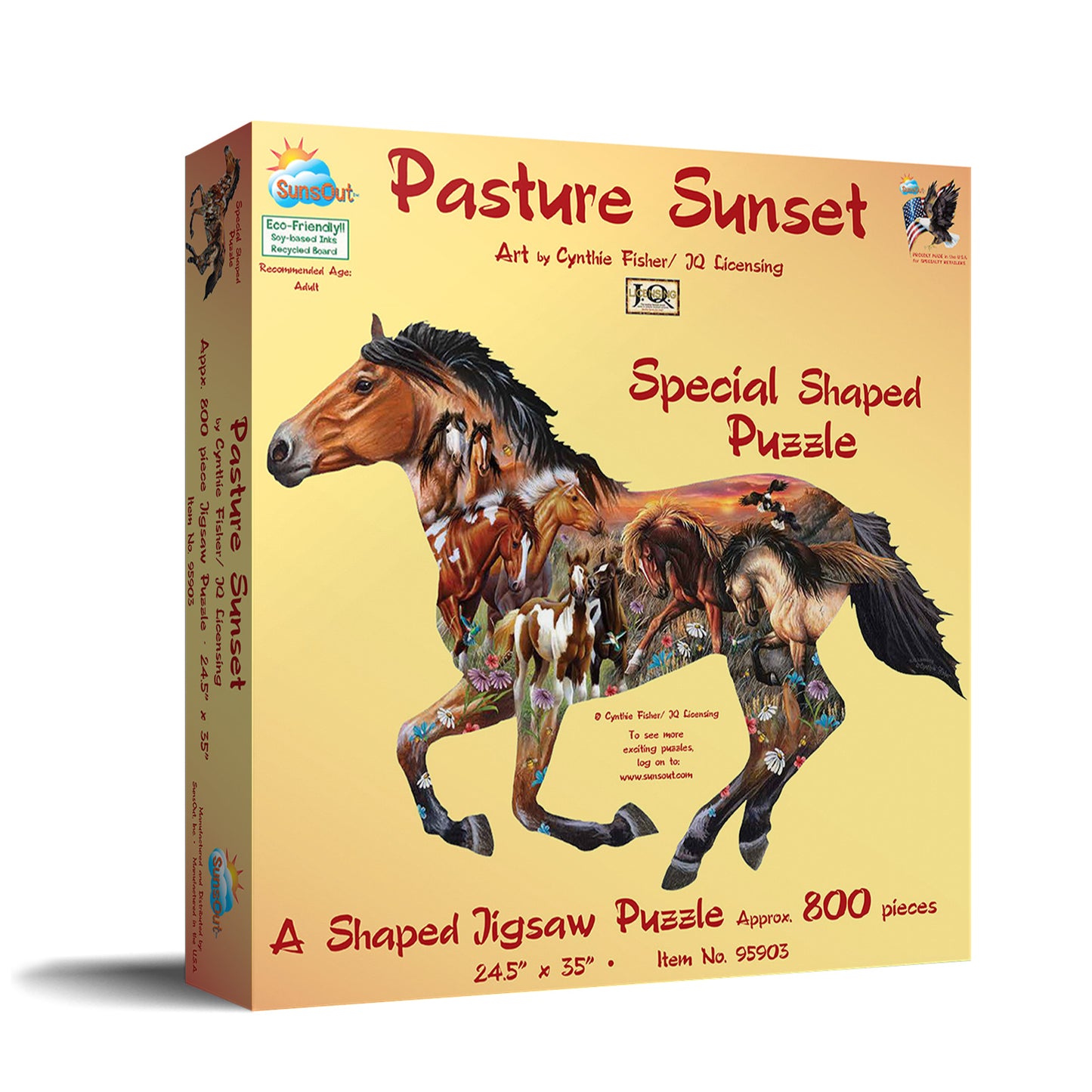 Pasture Sunset - Shaped 800 Piece Jigsaw Puzzle