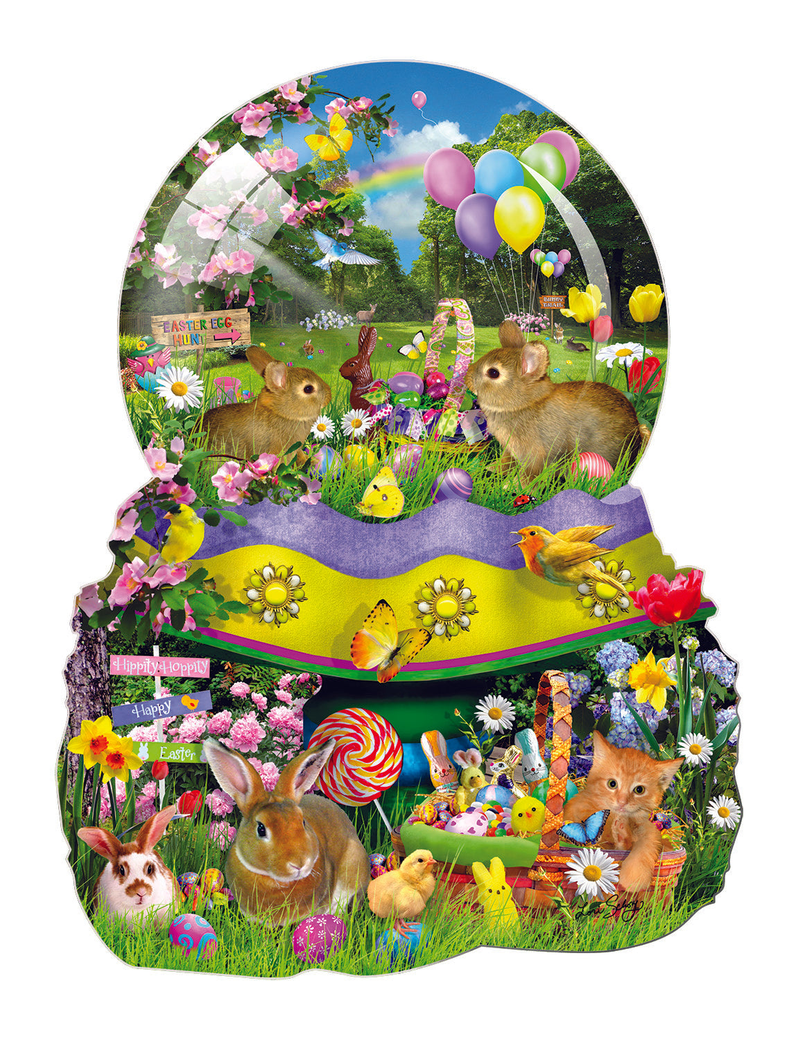 Easter Globe - Shaped 1000 Piece Jigsaw Puzzle