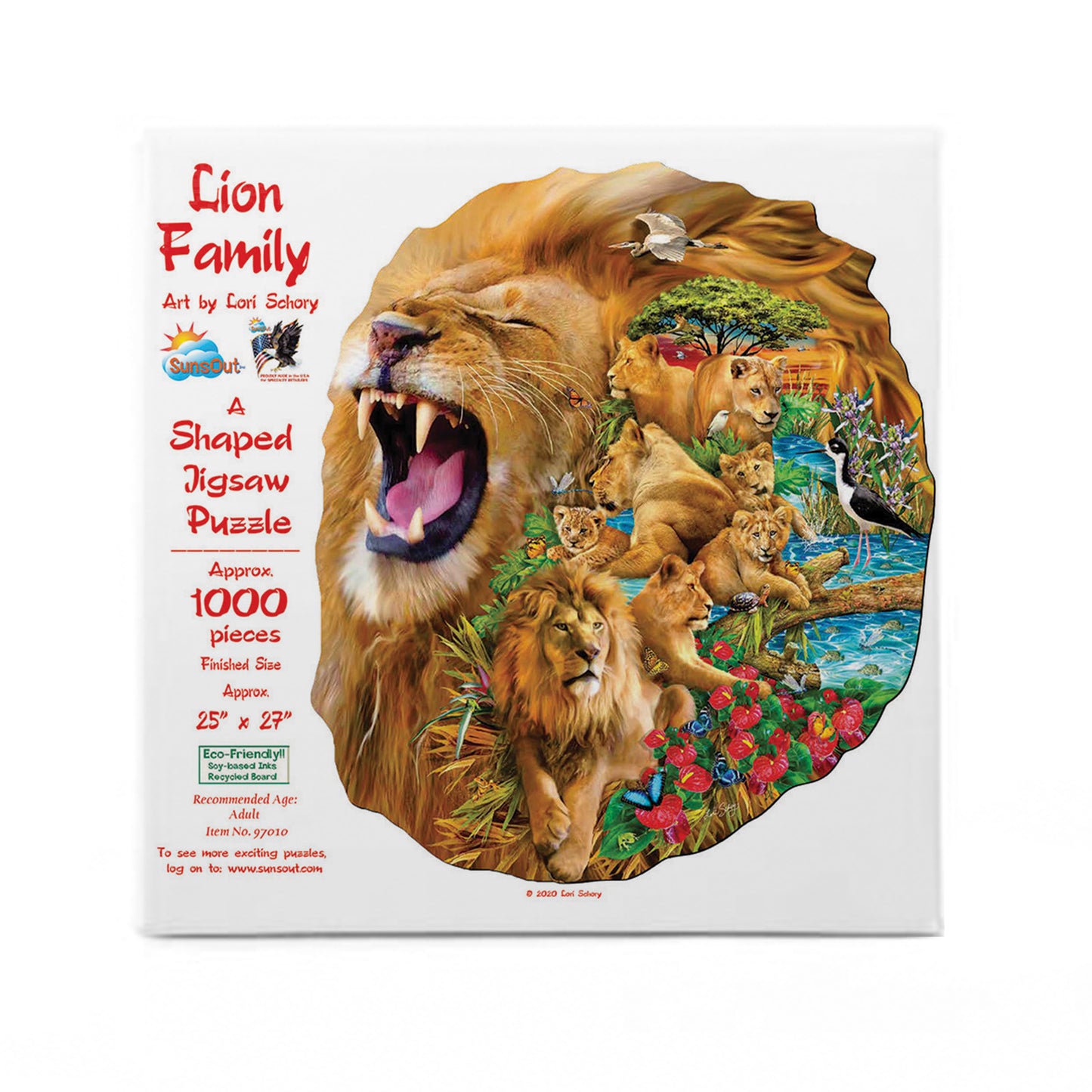Lion Family - Shaped 600 Piece Jigsaw Puzzle
