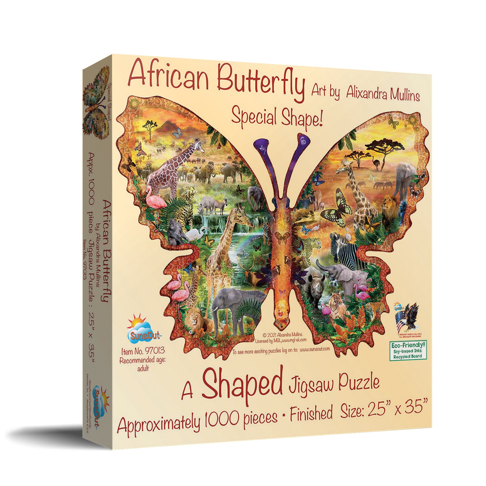 African Butterfly - Shaped 1000 Piece Jigsaw Puzzle