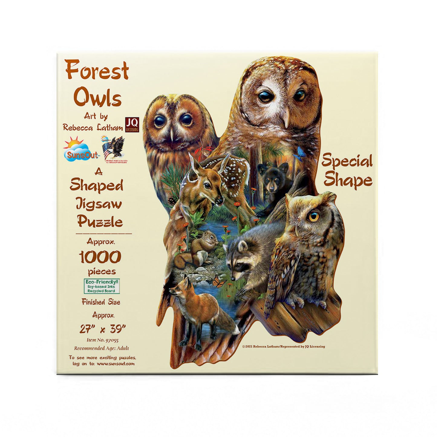 Forest Owls - Shaped 1000 Piece Jigsaw Puzzle