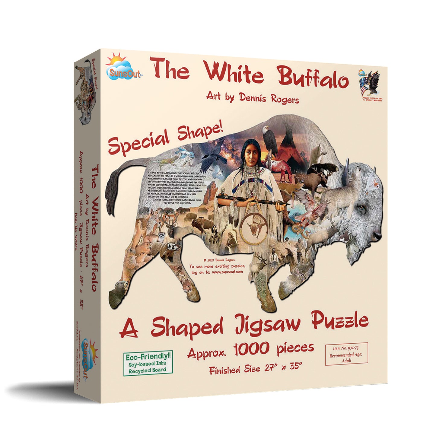 The White Buffalo - Shaped 1000 Piece Jigsaw Puzzle
