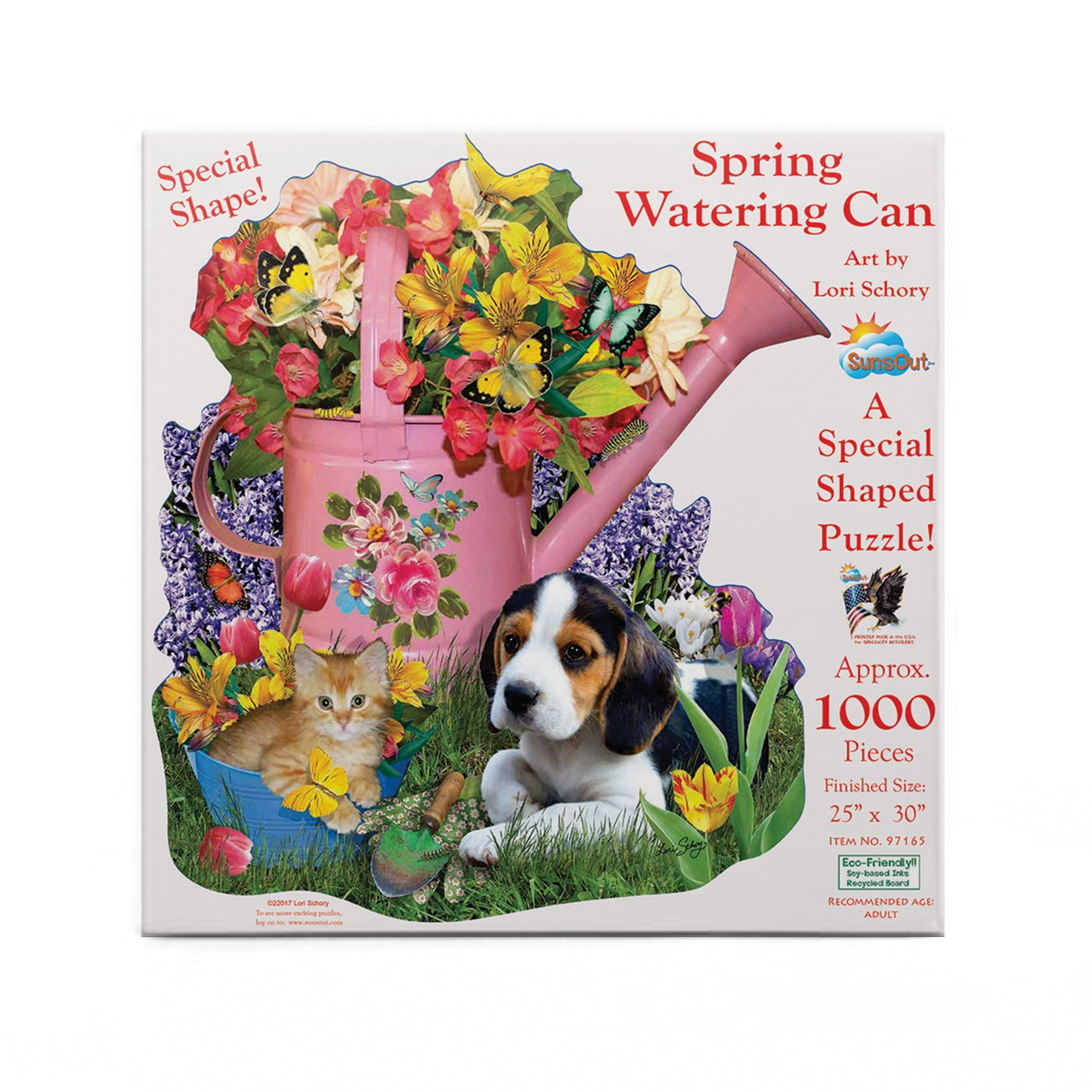 Spring Watering Can - Shaped 1000 Piece Jigsaw Puzzle