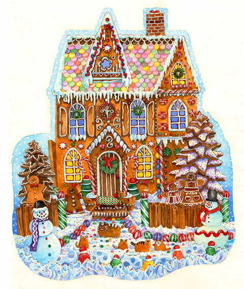 Gingerbread House - Shaped 1000 Piece Jigsaw Puzzle
