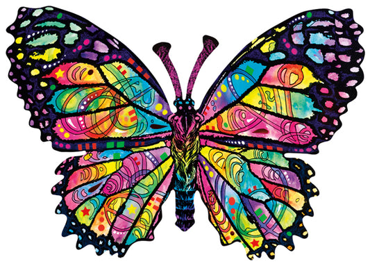 Stained Glass Butterfly - Shaped 1000 Piece Jigsaw Puzzle