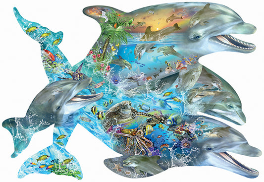 Song of the Dolphins - Shaped 1000 Piece Jigsaw Puzzle